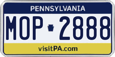PA license plate MOP2888