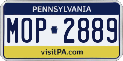 PA license plate MOP2889