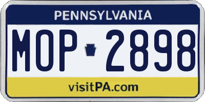 PA license plate MOP2898