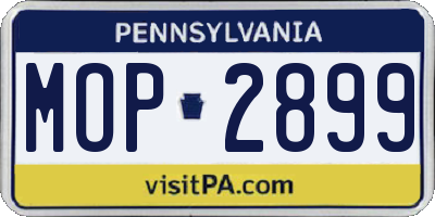PA license plate MOP2899