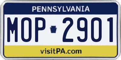 PA license plate MOP2901