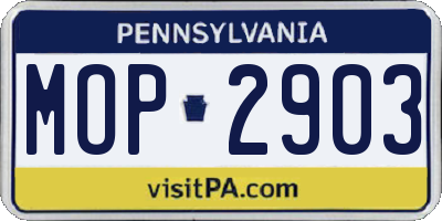 PA license plate MOP2903