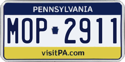 PA license plate MOP2911