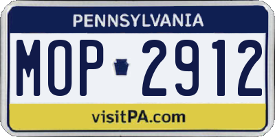 PA license plate MOP2912