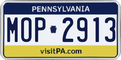 PA license plate MOP2913