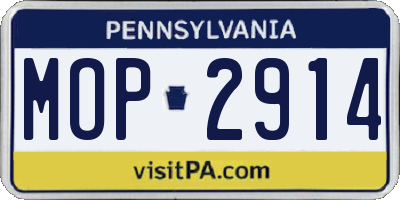 PA license plate MOP2914