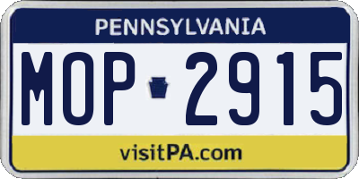 PA license plate MOP2915