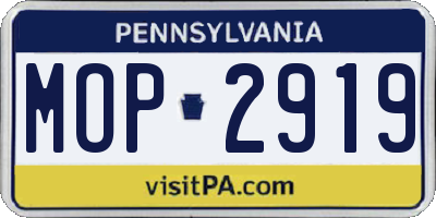 PA license plate MOP2919