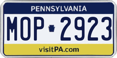 PA license plate MOP2923