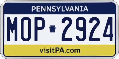 PA license plate MOP2924