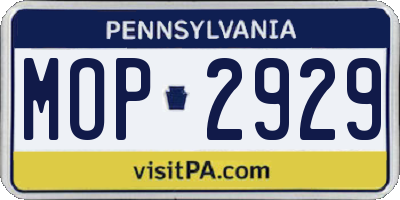 PA license plate MOP2929