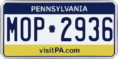 PA license plate MOP2936