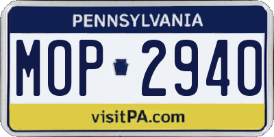 PA license plate MOP2940