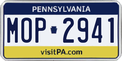 PA license plate MOP2941