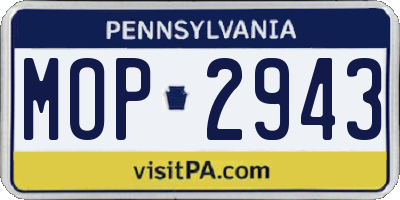 PA license plate MOP2943