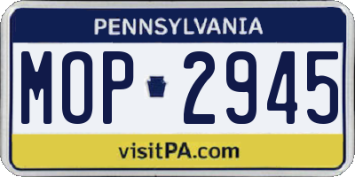 PA license plate MOP2945