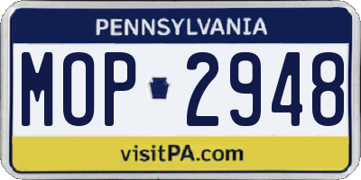 PA license plate MOP2948