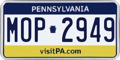 PA license plate MOP2949