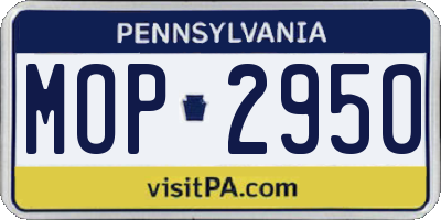 PA license plate MOP2950