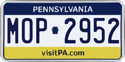 PA license plate MOP2952