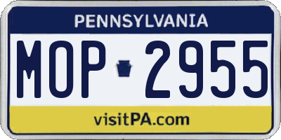 PA license plate MOP2955