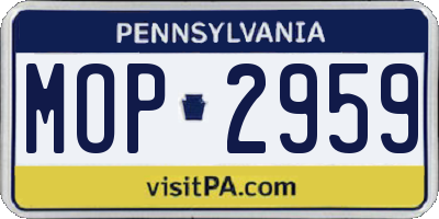 PA license plate MOP2959