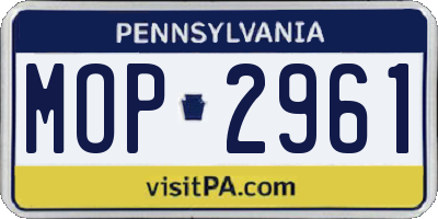 PA license plate MOP2961