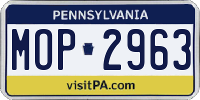PA license plate MOP2963