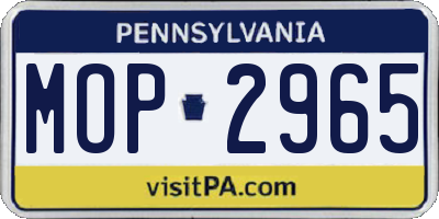 PA license plate MOP2965