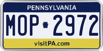 PA license plate MOP2972