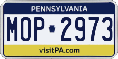 PA license plate MOP2973