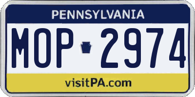 PA license plate MOP2974