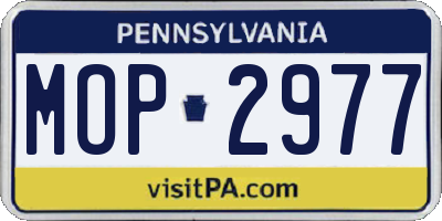 PA license plate MOP2977