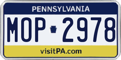 PA license plate MOP2978