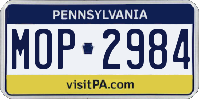 PA license plate MOP2984