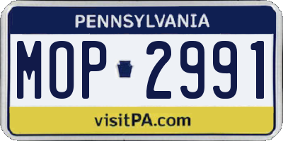 PA license plate MOP2991