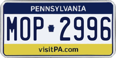 PA license plate MOP2996