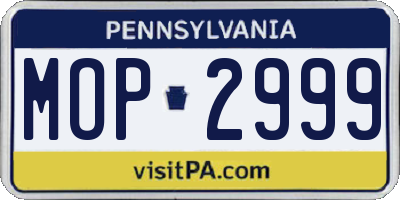 PA license plate MOP2999