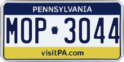 PA license plate MOP3044