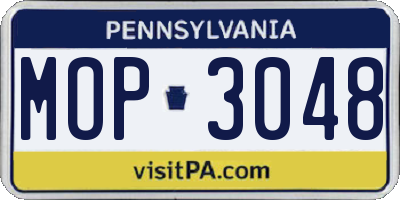 PA license plate MOP3048