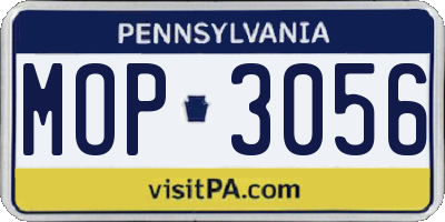 PA license plate MOP3056