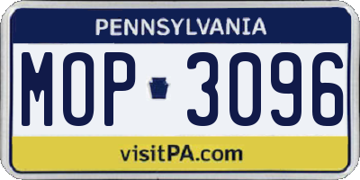 PA license plate MOP3096