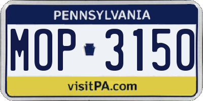 PA license plate MOP3150