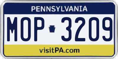 PA license plate MOP3209
