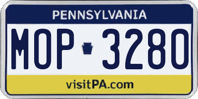 PA license plate MOP3280