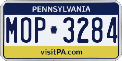 PA license plate MOP3284