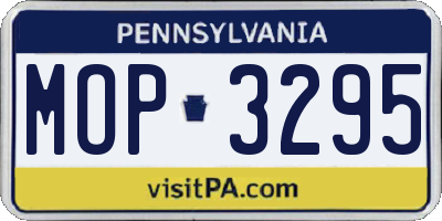 PA license plate MOP3295