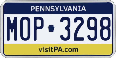 PA license plate MOP3298
