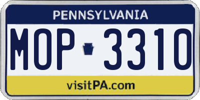PA license plate MOP3310