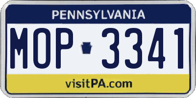PA license plate MOP3341